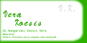 vera kocsis business card